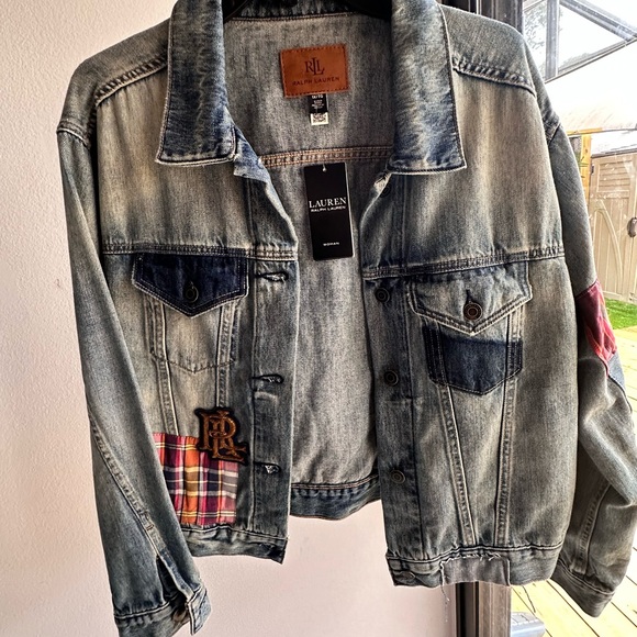 NWT PATCHWORK DENIM TRUCKER JACKET - Picture 11 of 11
